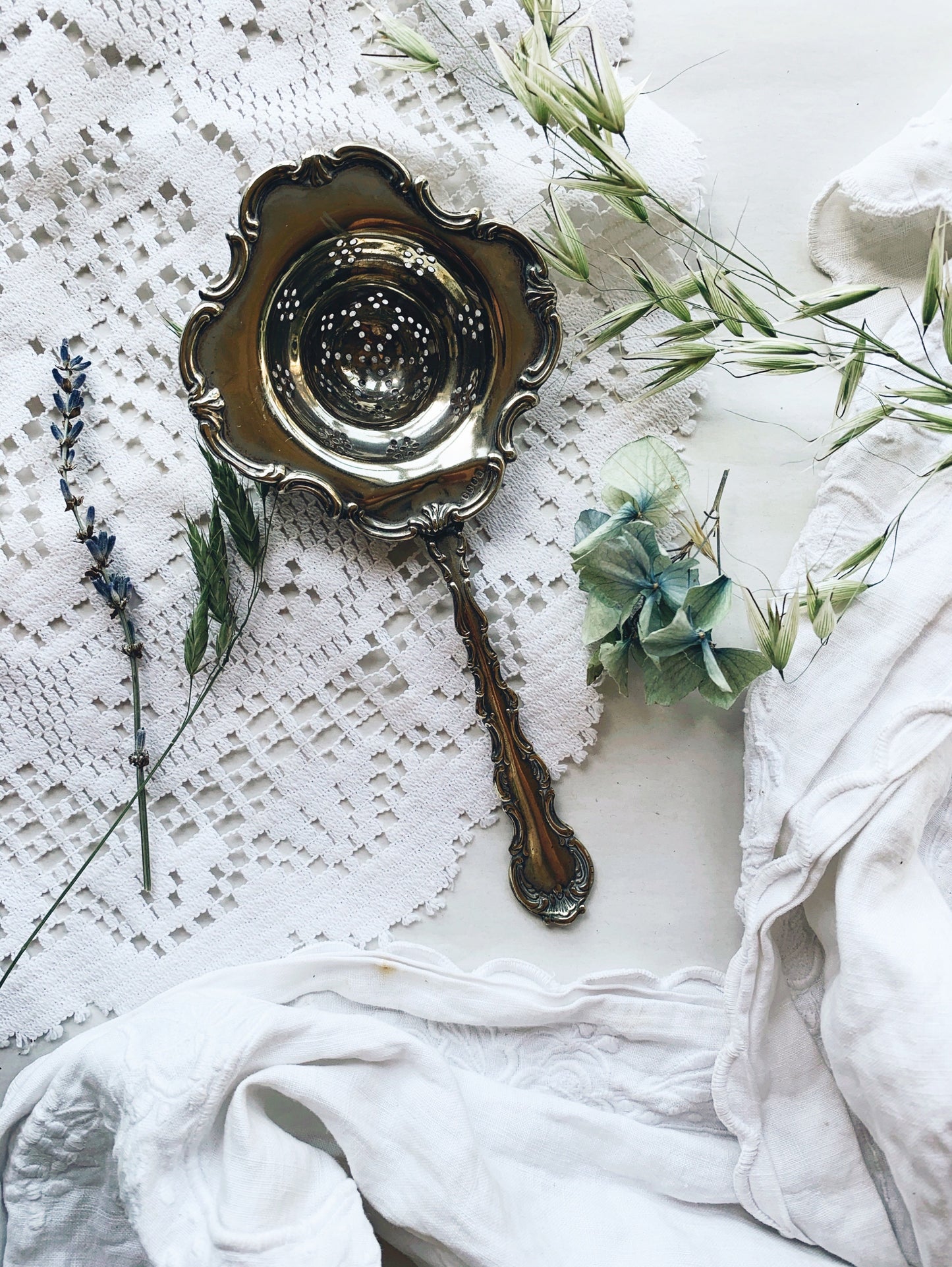 Antique Silver (plated) Decorative Tea Strainer