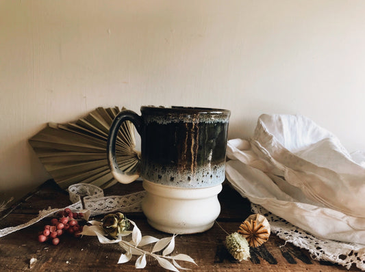 Hand~thrown Drip Glaze Mug - Stone & Sage 