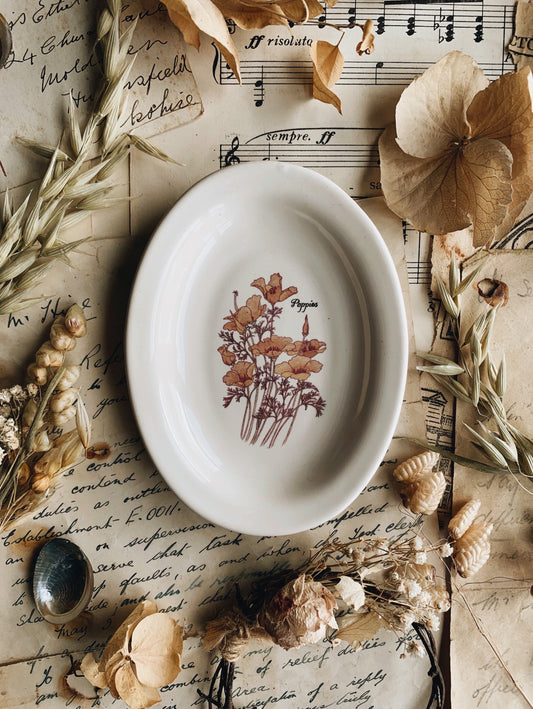 Vintage Poppies Trinket Dish