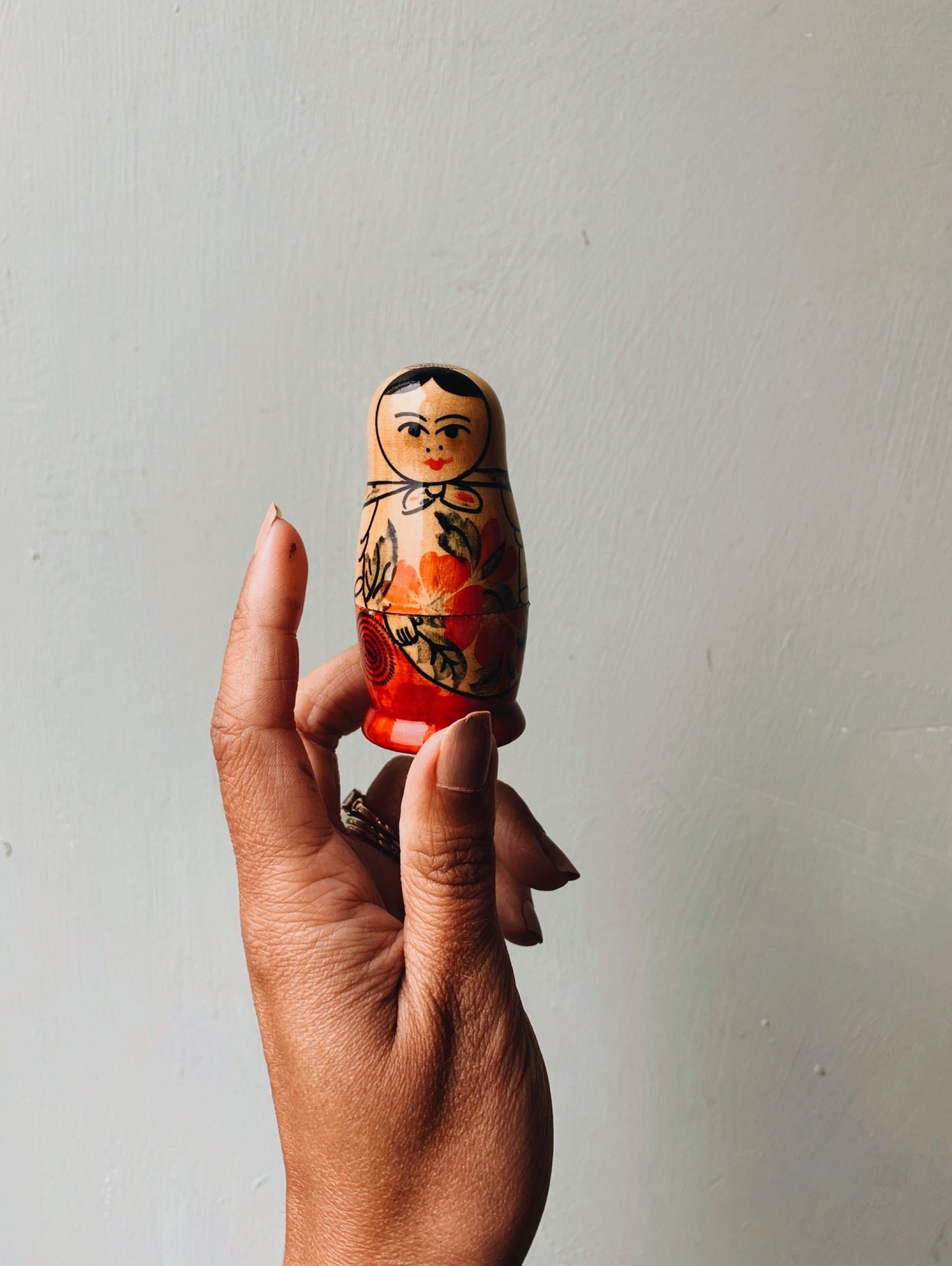 Three Vintage Russian Dolls