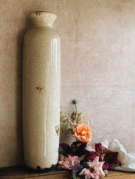 Extra Large (tall) Floor Crazed Rustic Vase (UK SHIPPING ONLY due to weight & size)