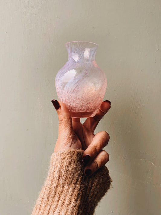 Vintage Pink & Purple Ombré Glass Posy Vase