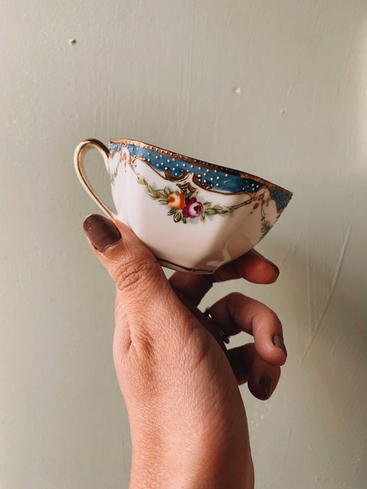 Antique Hand~painted Oriental Bone China Cup
