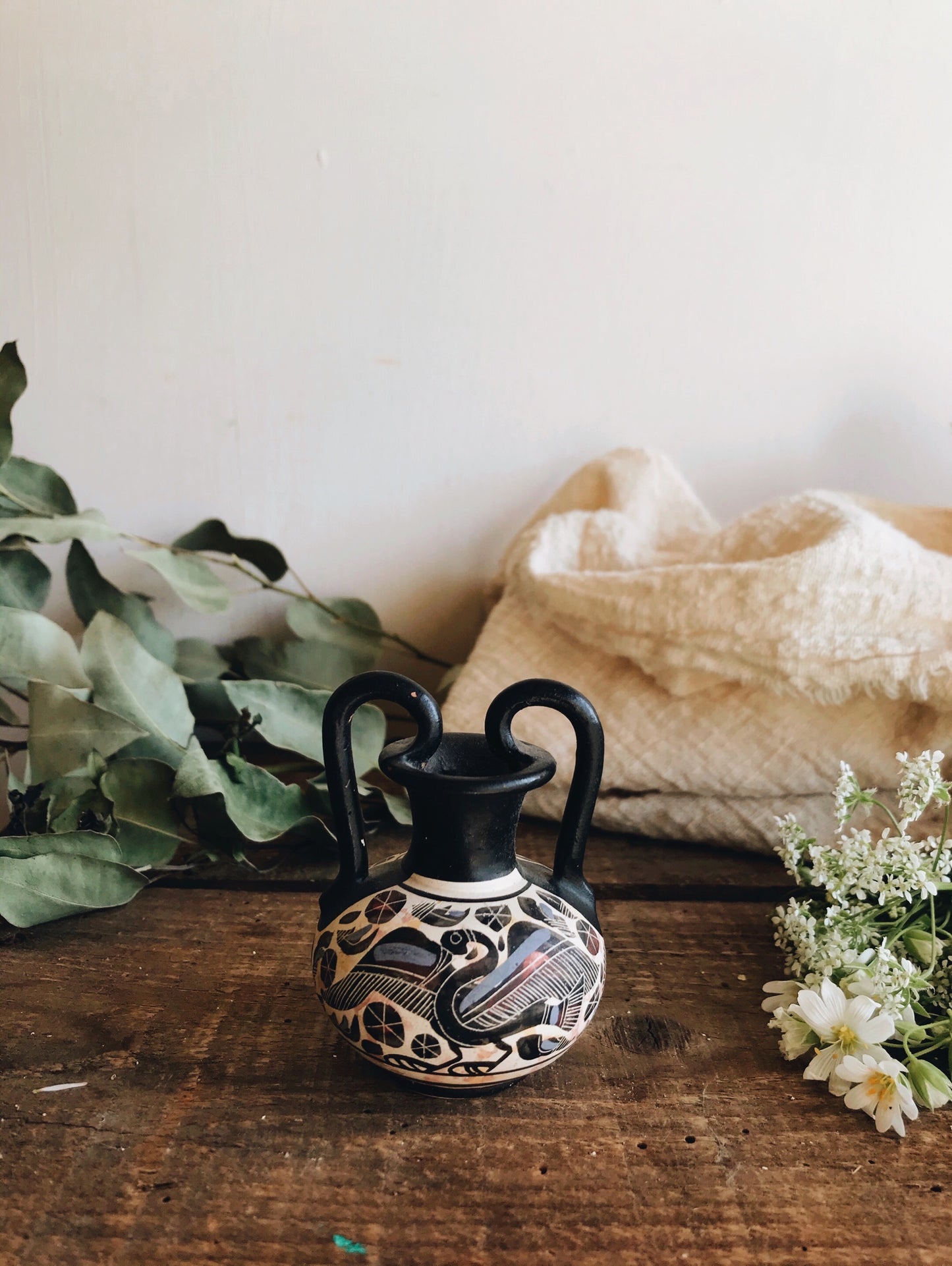 Rustic Hand-painted Greek Decorative Ceramic Set - Stone & Sage 