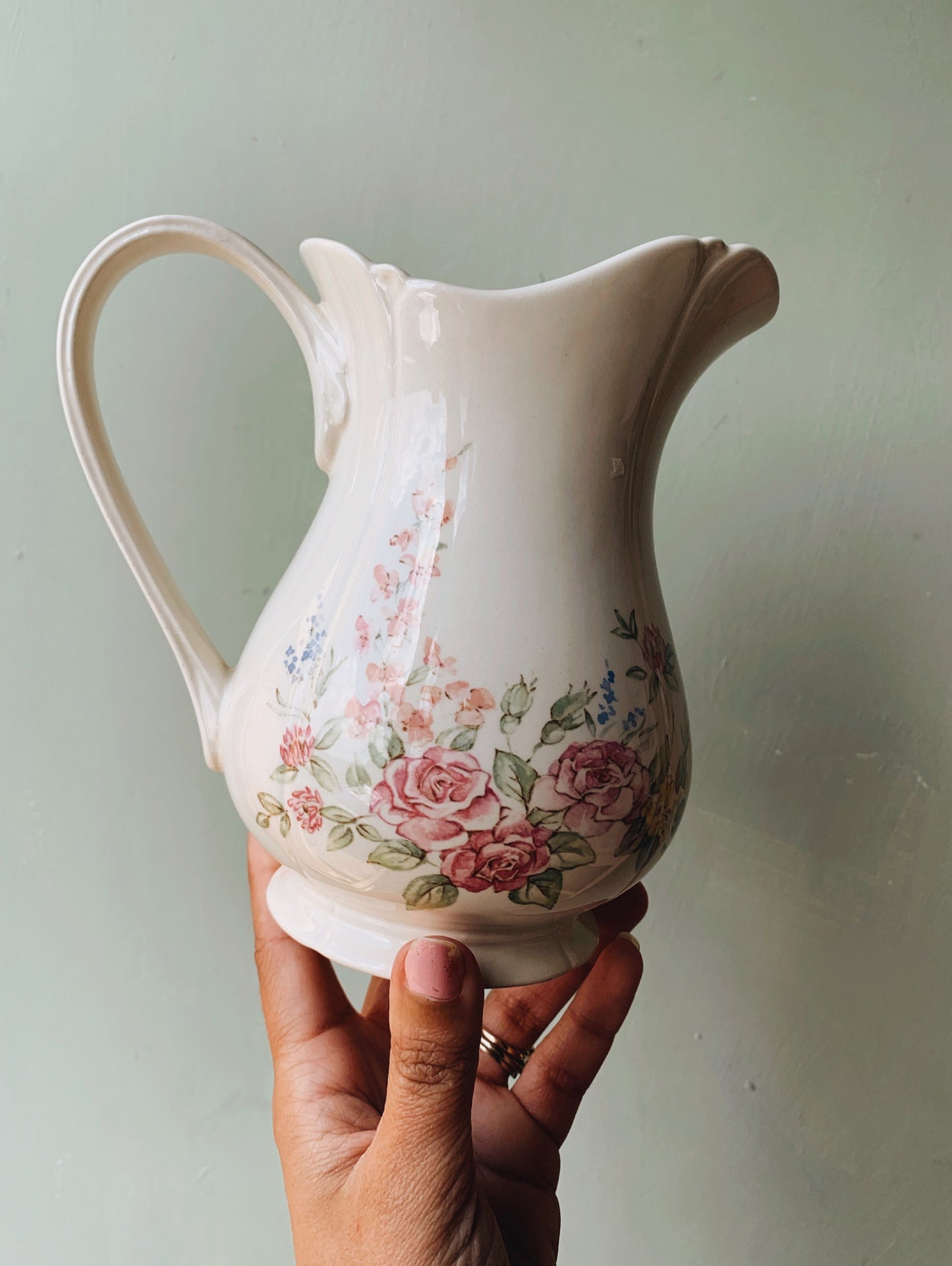 Vintage Staffordshire Floral Jug