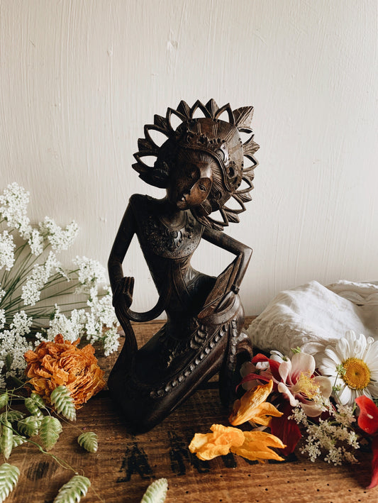 Wooden Tribal Goddess Statue