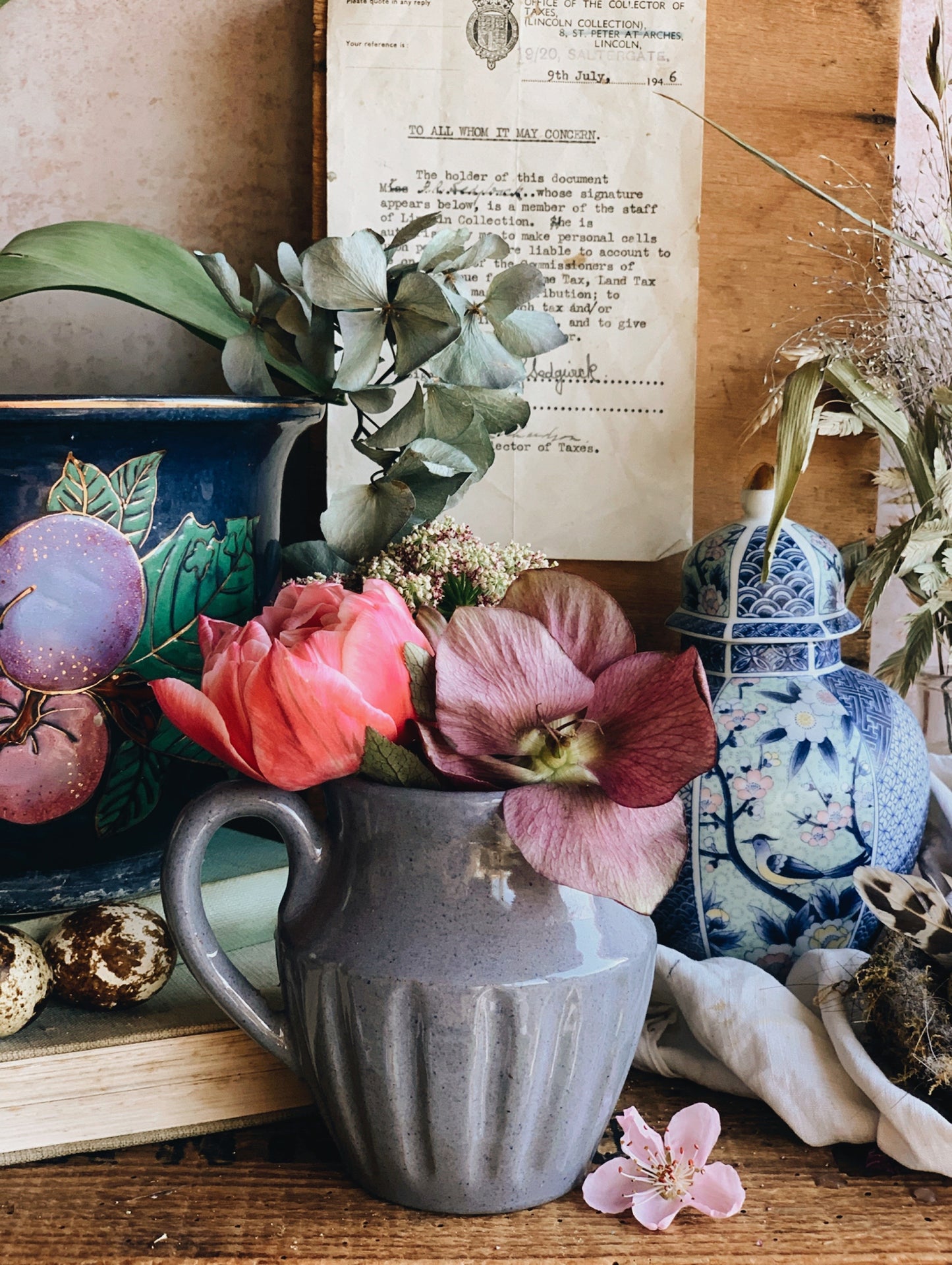 Antique Cornflower Blue / Purple Jug