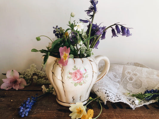 Antique Sudlow’s Rose & Gold Jug - Stone & Sage 
