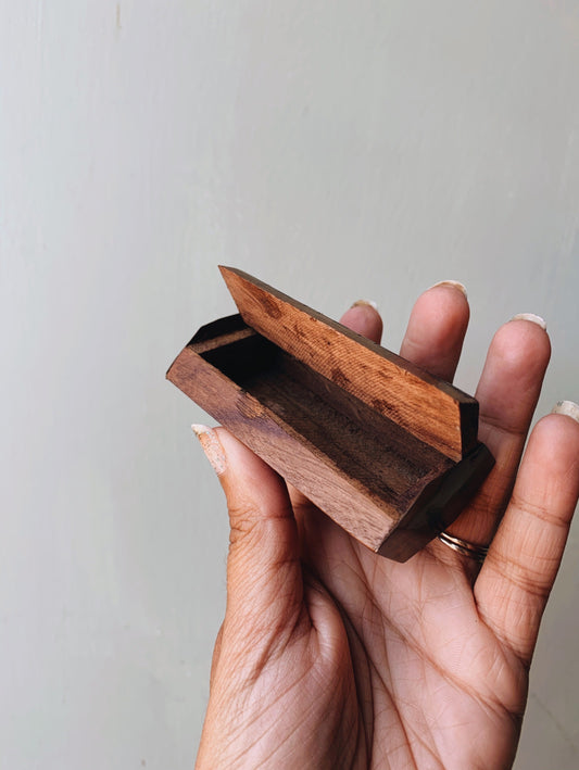 Vintage Handmade Brass Wooden Box