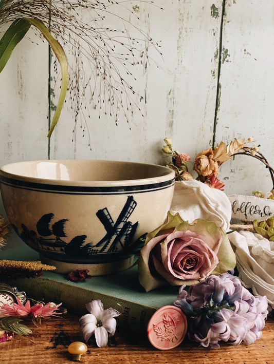 Vintage Delft Bowl with Crazing