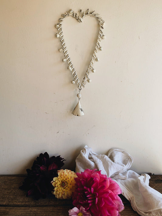 Rustic Metal Chippy Heart Hanging