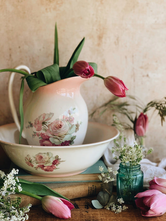 Antique Staffordshire Jug & Bowl (UK shipping only)
