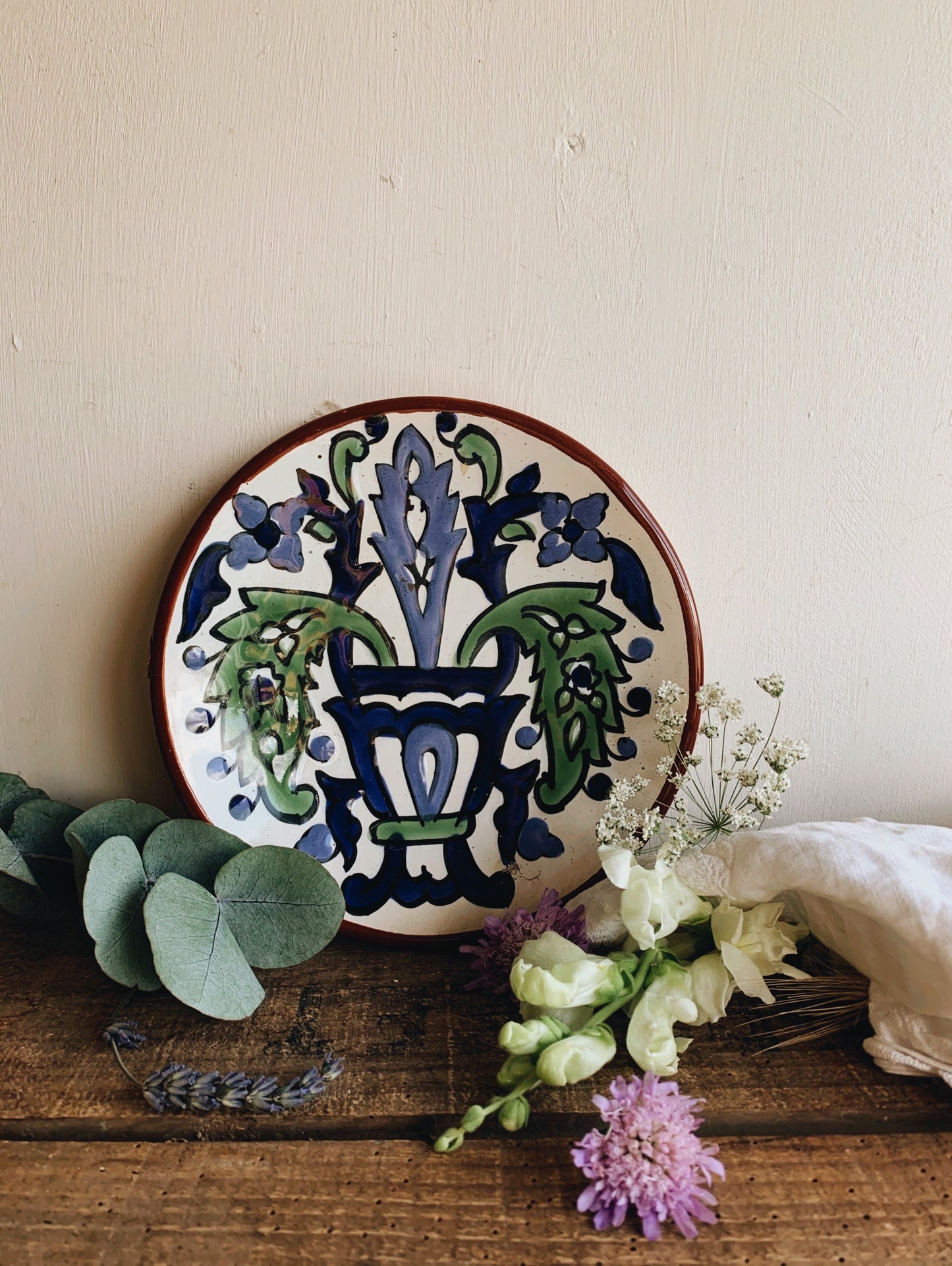 Vintage Blue Decorative Plate