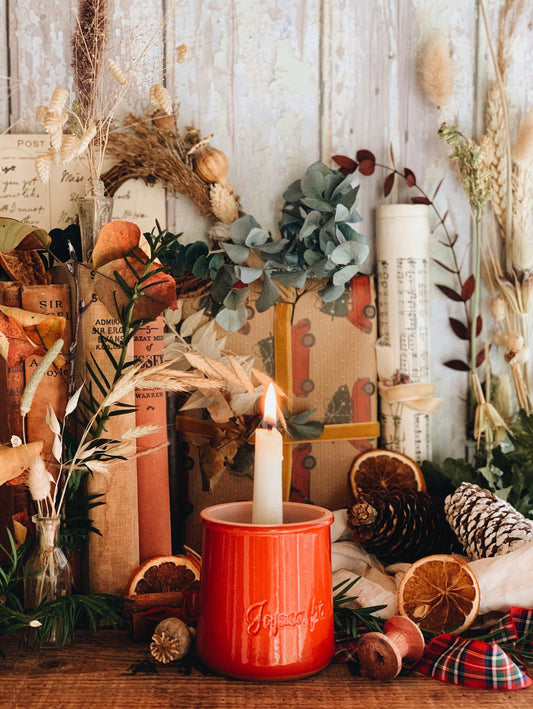 Vintage Festive French Red Pot