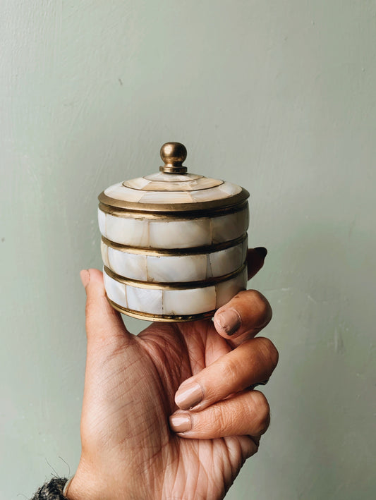 Vintage Pearl Brass Pot