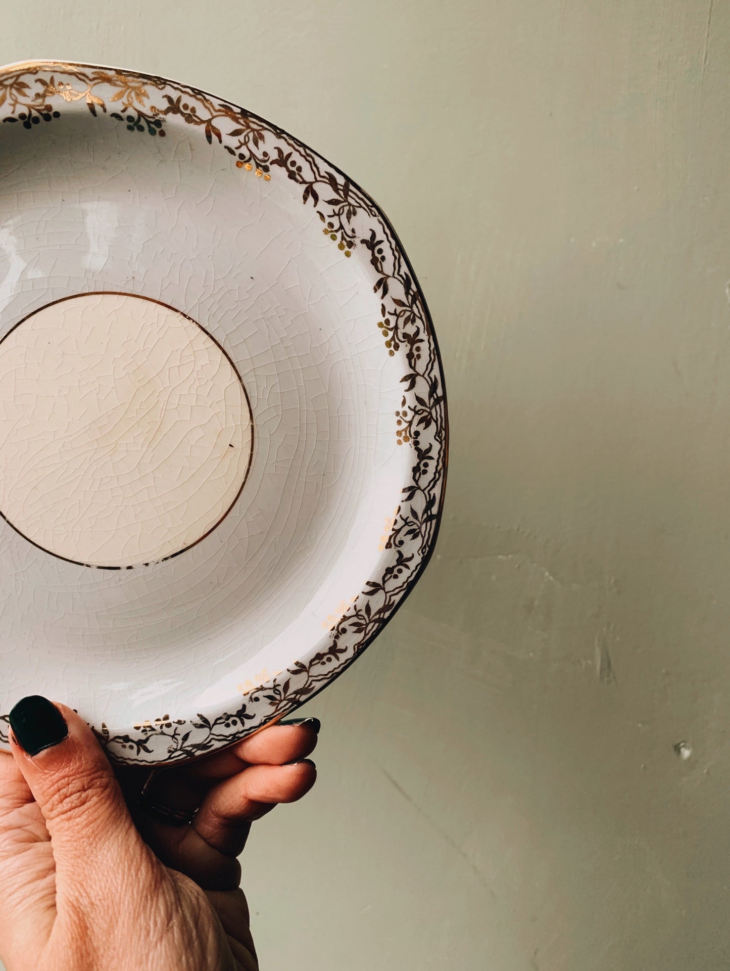 Antique Brexton Blue & Gilt Decorative Plate