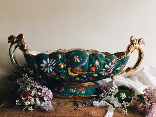 Extra Large Vintage Decorative Posy Urn (hand~painted)