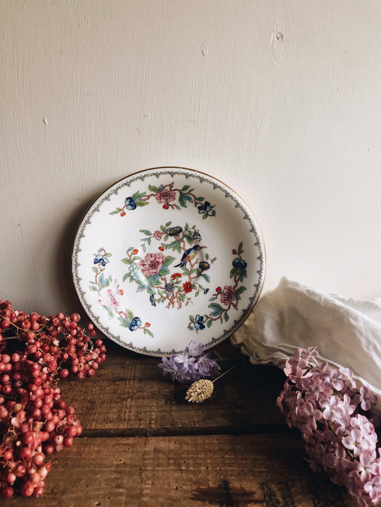 Vintage Aynsley Floral Bird Plate