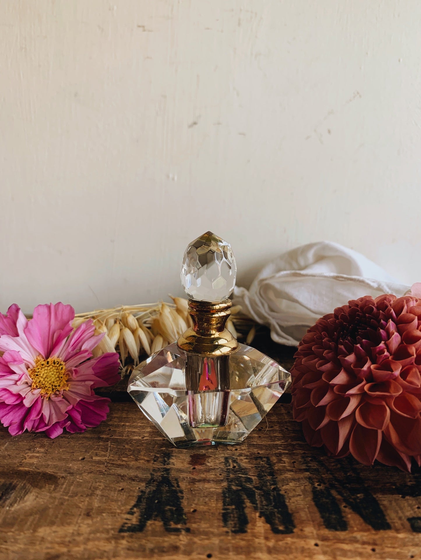Vintage Art Deco Glass Perfume Bottle