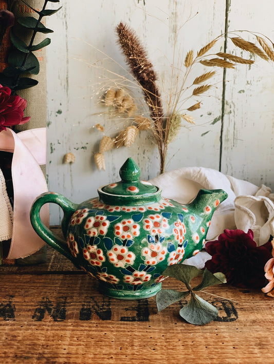 Small Vintage Hand~painted Teapot