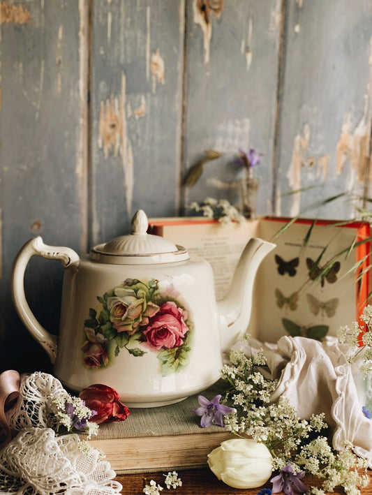 Antique Gibson Rose Transfer Teapot