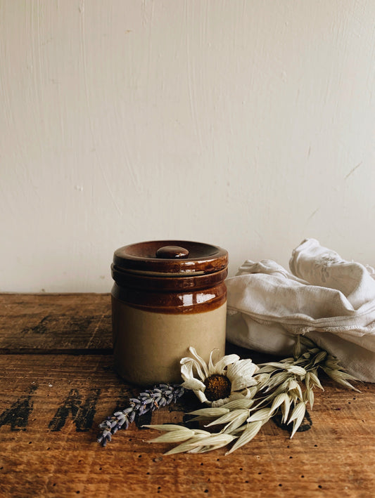 Vintage Two Tone Preserve Pot with Lid