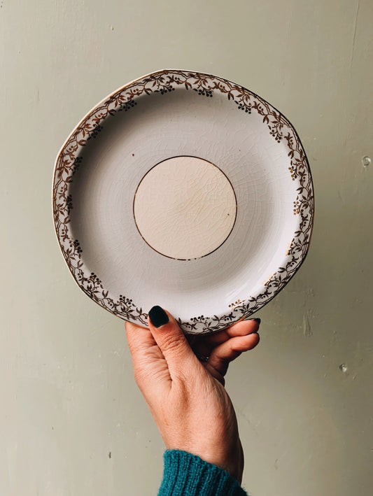 Antique Brexton Blue & Gilt Decorative Plate