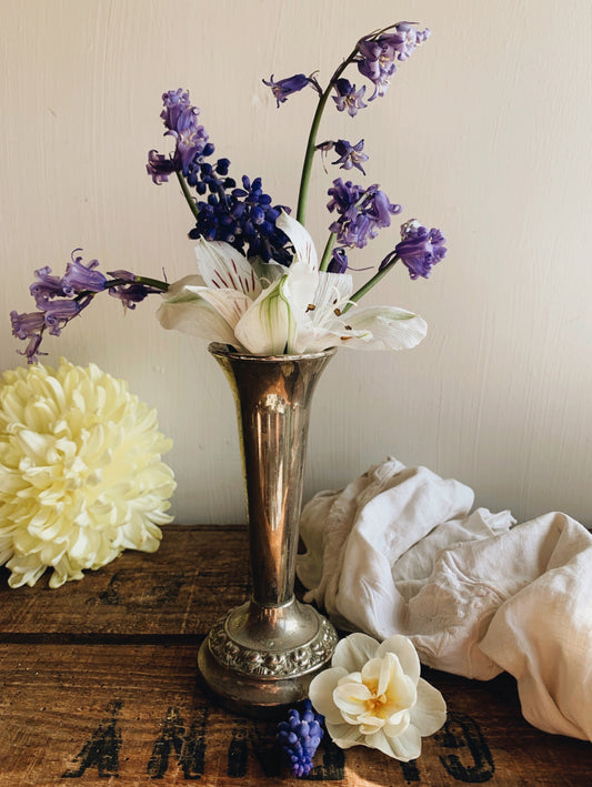 Antique Silver Decorative Relief Posy