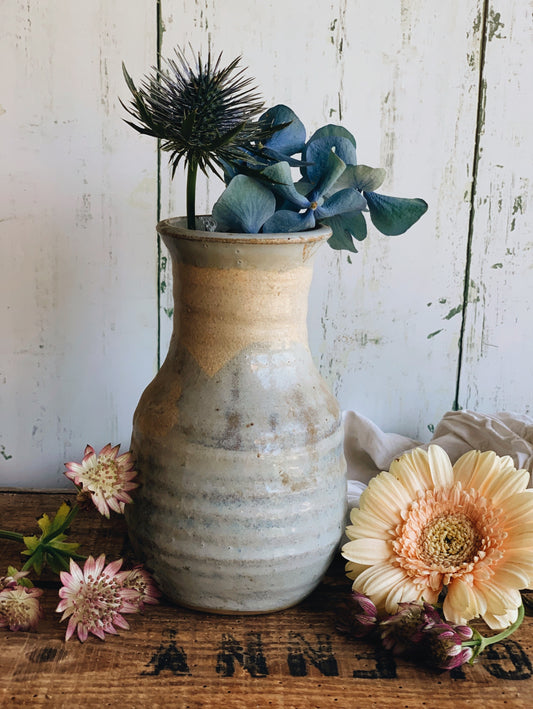Rustic Hand~thrown Blue Glazed Vase