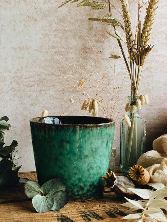 Vintage Turquoise Glazed Pot