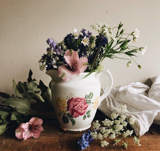 Vintage Rose & Gold Jug - Stone & Sage 