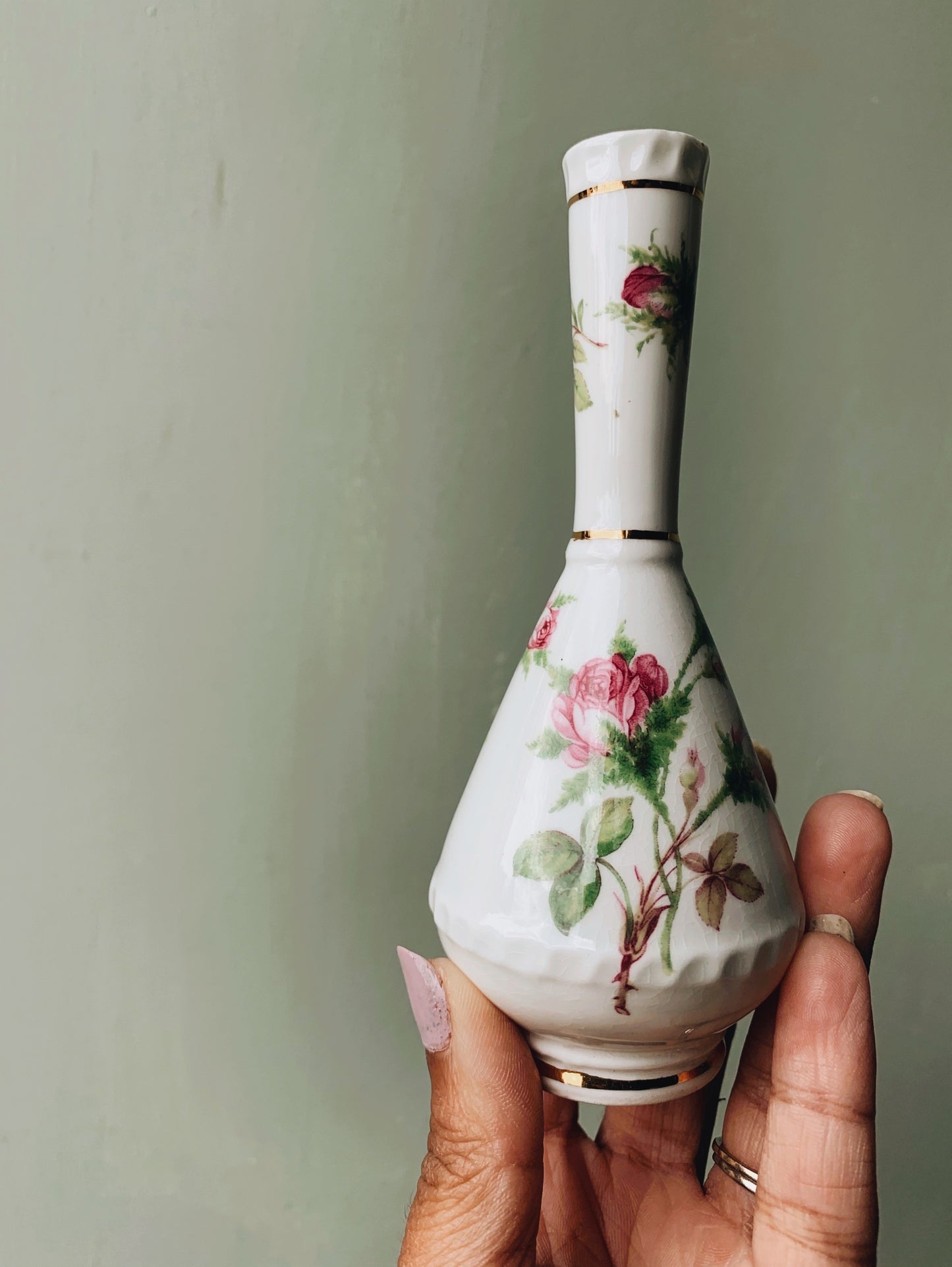 Vintage Rose Miniature Vase