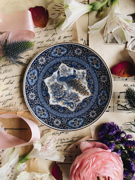 Vintage Peacock Trinket Dish