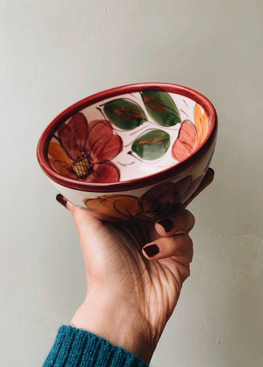 Vintage Hand~painted Floral Bowl
