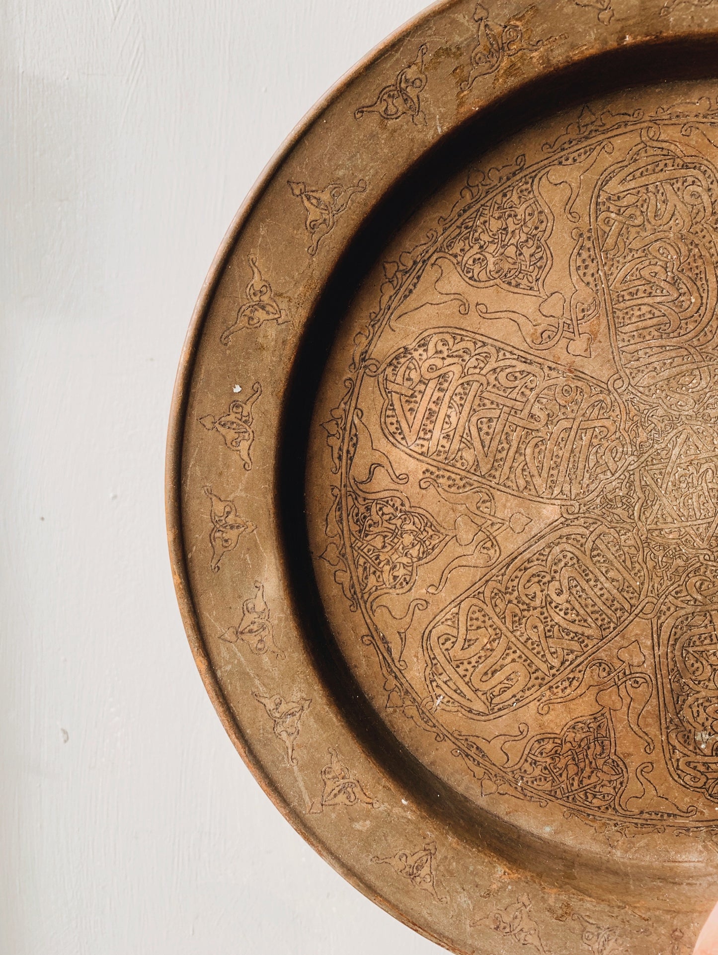Vintage Oriental Brass Decorative Tray