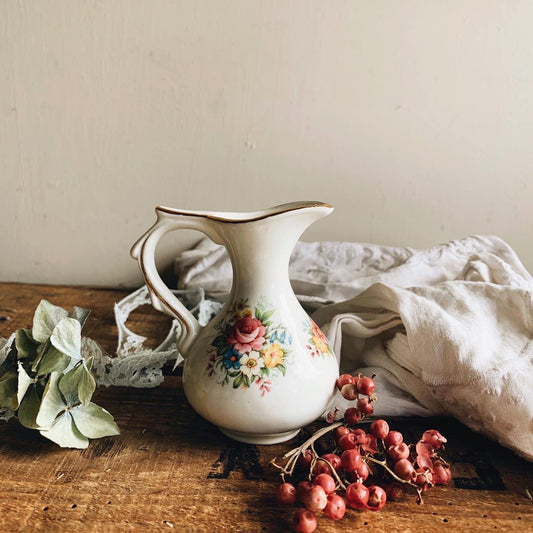 Vintage Bone China Rose Jug