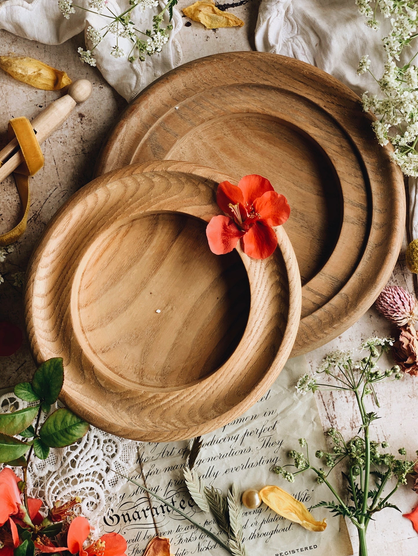 Two Hand~carved Wooden Dishes