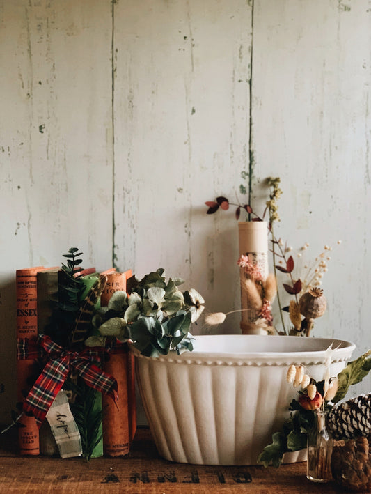 Vintage Ceramic White Planter