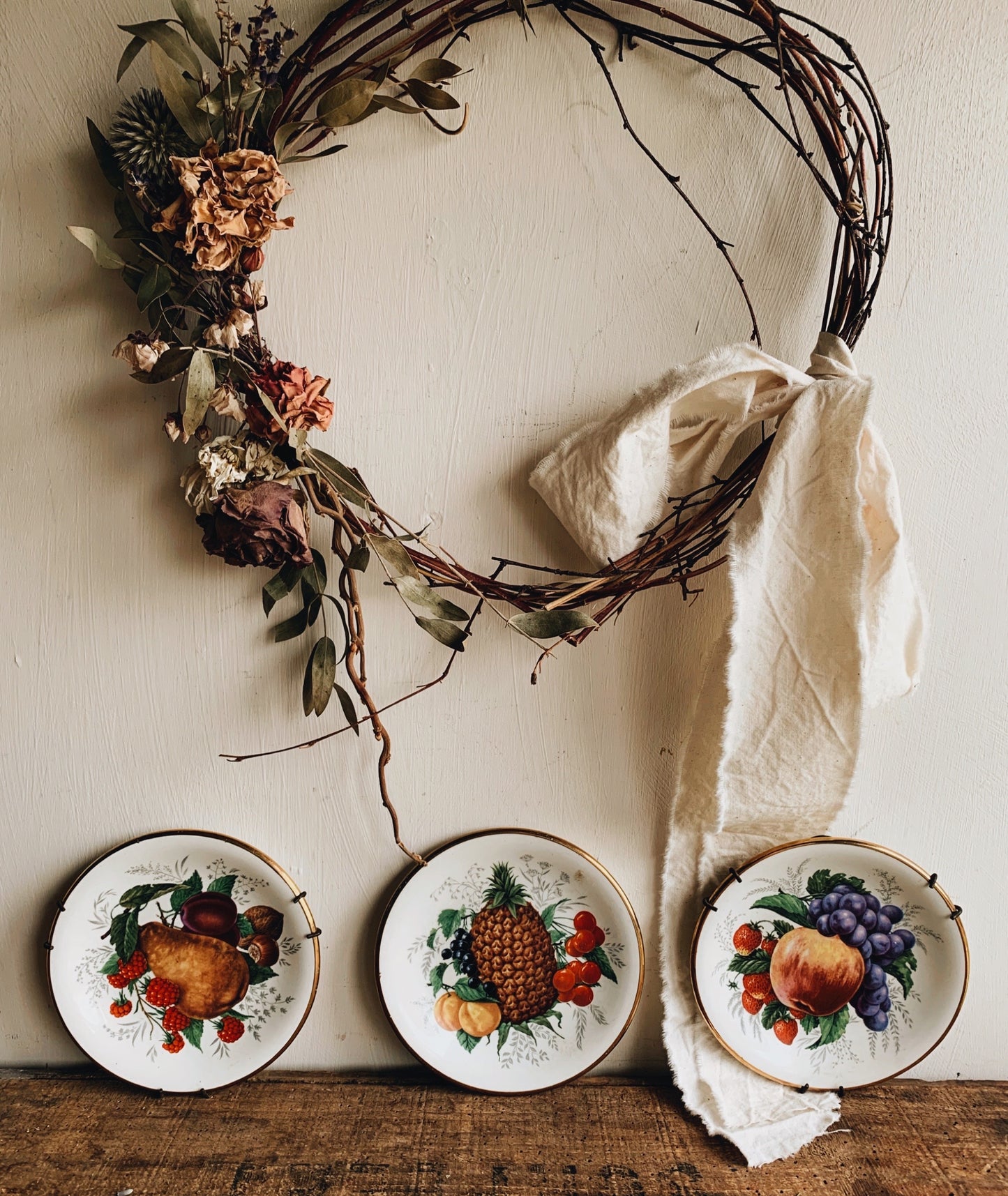 Vintage Fruits & Floral Wall Plates (sold separately)