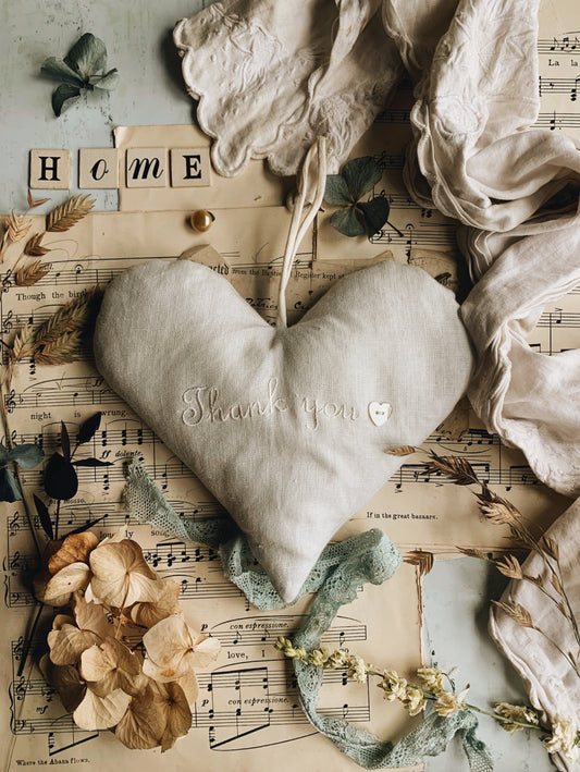“Thank You” Fabric Heart Hanging