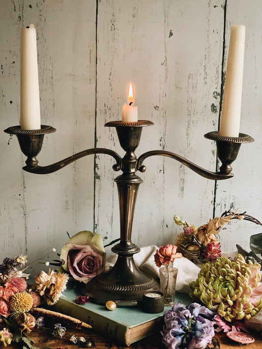 Vintage Silver Candle Holder