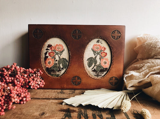 Antique Rose Embroidery Box (cubby / jewellery)