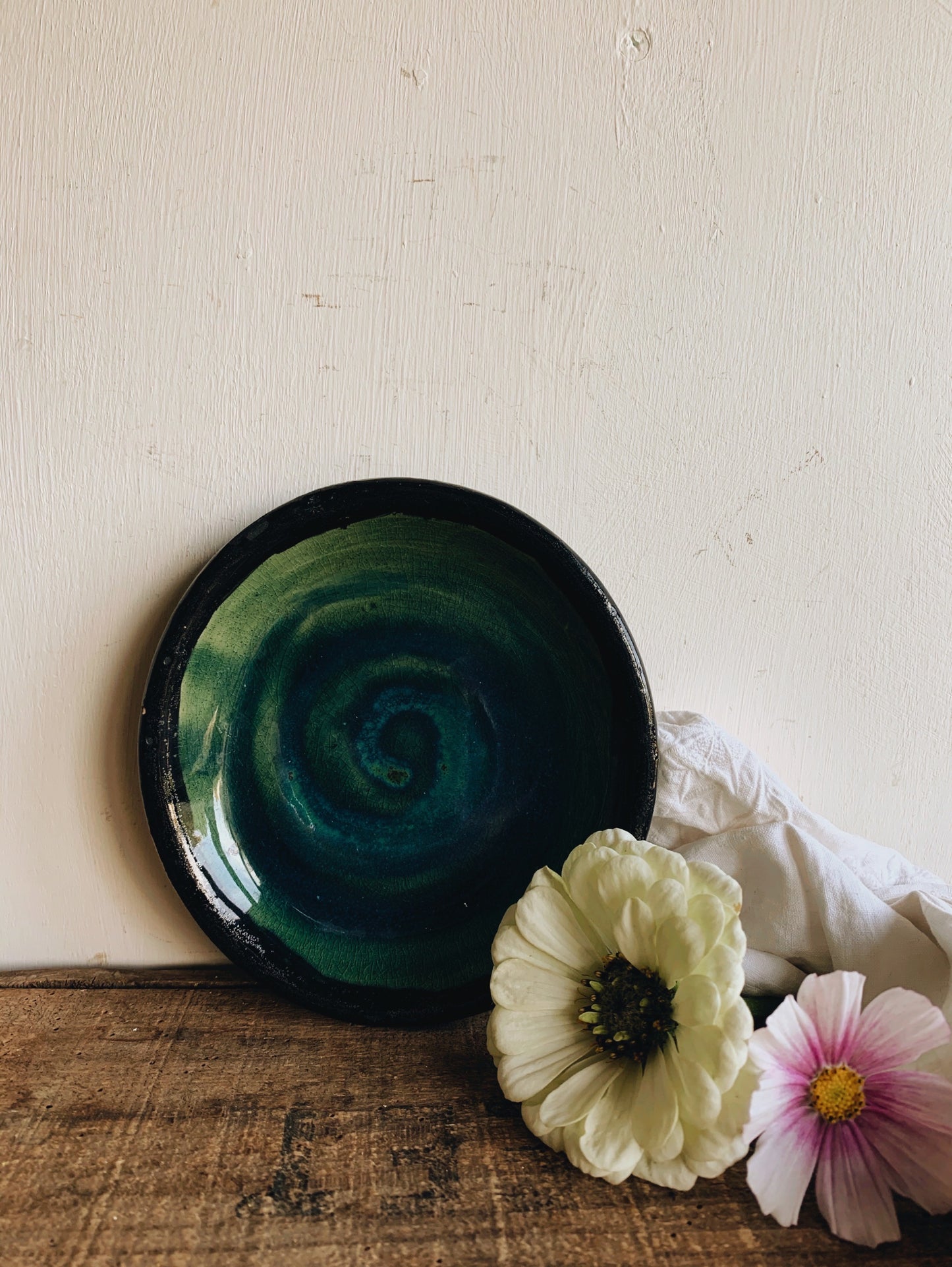 Rustic Hand~thrown Green Plate