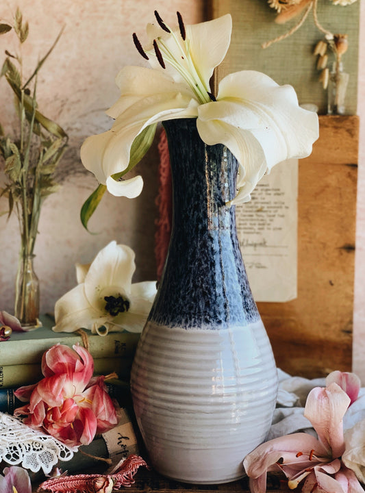 Large Hand~thrown Terracotta Blue Speckle Pitcher (UK shipping only)