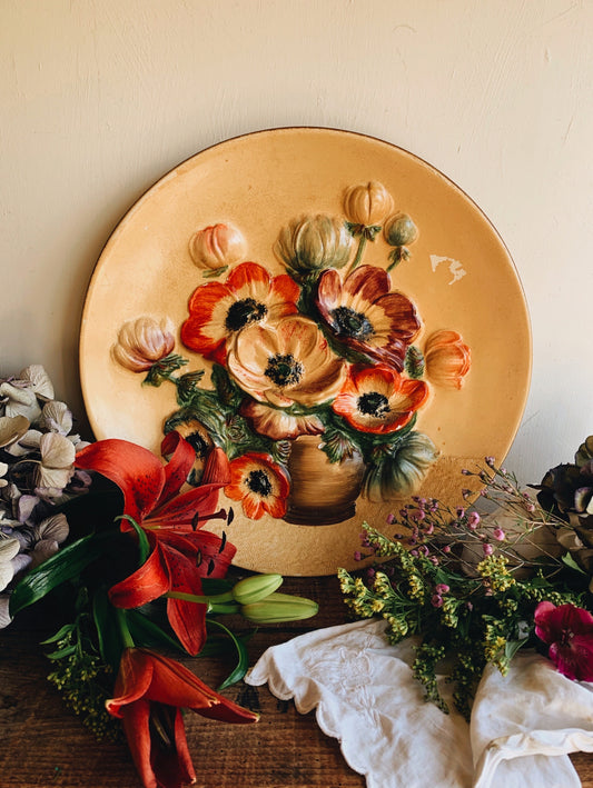 Large Floral Relief Wall Piece (UK shipping only)