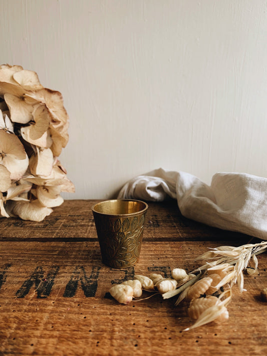 Antique Decorative Brass Shot Tumbler