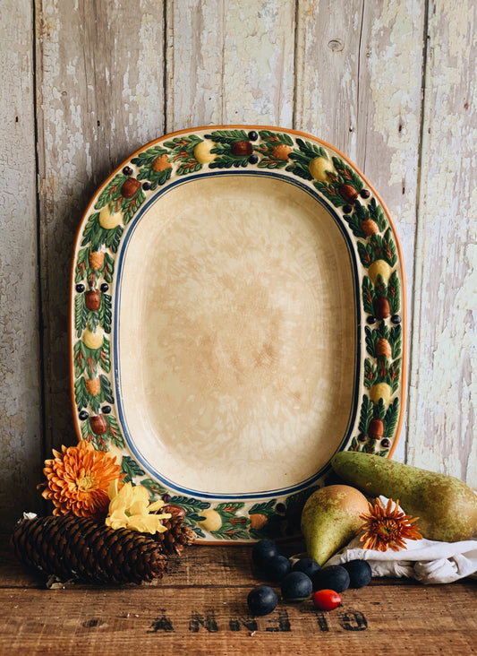 Antique Festive Wreath Platter Dish (UK SHIPPING ONLY)