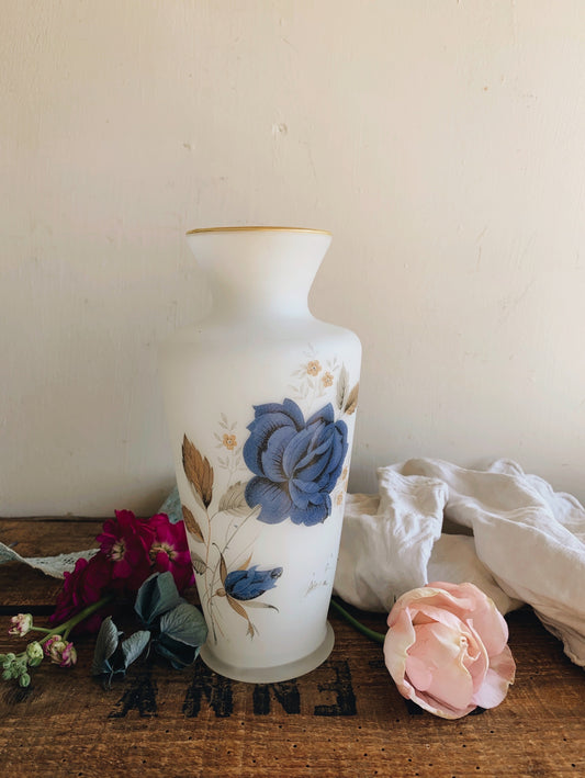 Vintage Rose Glass Vase