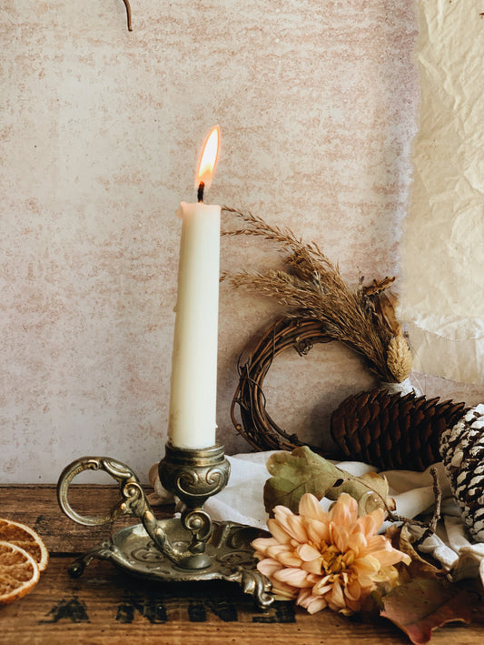 Antique Decorative Silver Candle Holder (stick)