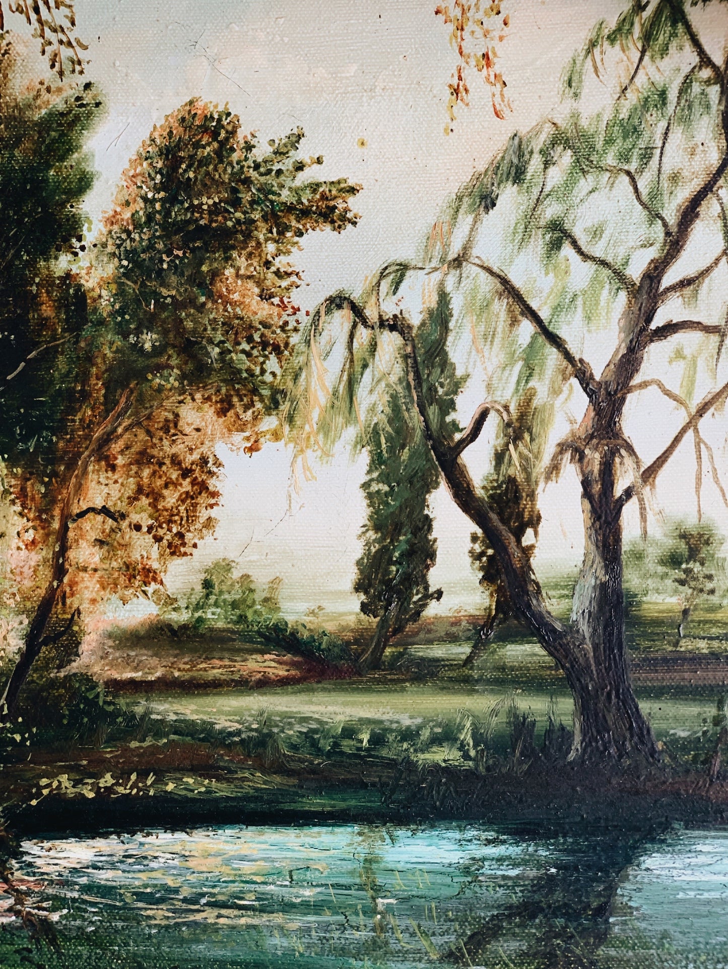 Vintage Landscape Canvas Framed ~ signed (UK shipping only)